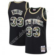 Basketball Trikot Kinder New York Knicks 1991-92 Patrick Ewing 33# Schwarz Straight Fire Camo Swingm..